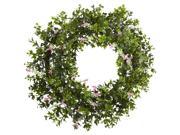 Mini Ivy and Floral Double Ring Wreath with Twig Base