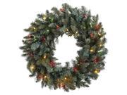 Pine Wreath with Colored Lights