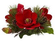Red Magnolia and Pine Candelabrum