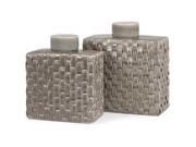 Sophie Woven Ceramic Canisters Set of 2