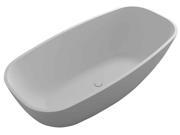 Contemporary True Solid Surface Soaking Tub in Matte White