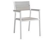 Dining Outdoor Armchair in White Light Gray