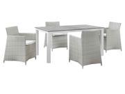 5 Pc Dining Set in Gray and White