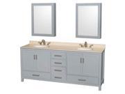 80 in. Double Sink Vanity with 2 Medicine Cabinets