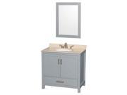 Single Bathroom Vanity with Mirror in Gray