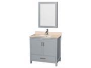 Single Bathroom Vanity in Gray with Medicine Cabinet