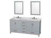72 in. Double Sink Bathroom Vanity with 2 Mirrors