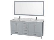 72 in. Double Bathroom Vanity with Mirror in Gray Finish