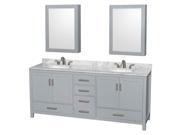80 in. Double Sink Bathroom Vanity with 2 Medicine Cabinets