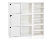 Eco friendly Stackable 9 Cube Storage in White