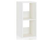 Eco friendly 2 Shelf Duo Narrow Bookcase in White