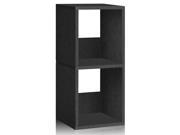 Eco friendly 2 Shelf Duo Narrow Bookcase in Black