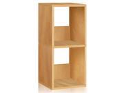 Eco friendly 2 Shelf Duo Narrow Bookcase in Natural