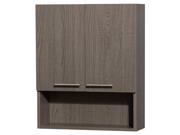 Wyndham Collection Amare Bathroom Wall Mounted Storage Cabinet in Gray Oak Two Door