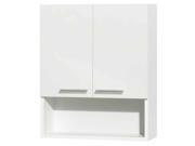 Wyndham Collection Amare Bathroom Wall Mounted Storage Cabinet in Glossy White Two Door