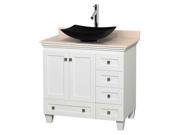 36 in. Single Bathroom Vanity with Arista Black Granite Sink