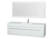 72 in. Single Bathroom Vanity with Mirror in Glossy White