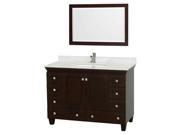 48 in. Single Bathroom Vanity with Sink and Mirror in Espresso