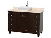 Single Bathroom Vanity with Pyra White Sink in Espresso Finish