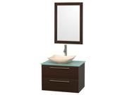 Contemporary Single Bathroom Vanity Set with Ivory Marble Sink