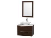 Single Bathroom Vanity Set with White Carrera Marble Sink