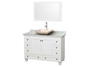 48 in. Single Bathroom Vanity Set with Avalon Ivory Marble Sink