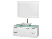 Single Bathroom Vanity Set with Avalon White Carrera Marble Sink