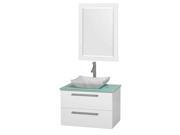 30 in. Single Bathroom Vanity Set with White Carrera Marble Sink