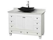 48 in. Single Bathroom Vanity with Marble Countertop in White