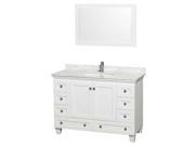 48 in. Single Bathroom Vanity with Sink and Mirror in White