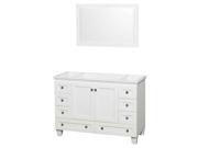 48 in. Bathroom Vanity with Mirror in White