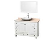 Single Bathroom Vanity with Countertop and Mirror in White