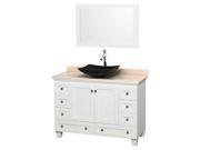 Single Bathroom Vanity with Sink and Mirror in White