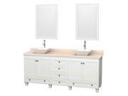 80 in. Double Bathroom Vanity Set in White