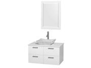 36 in. Single Bathroom Vanity Set with White Carrera Marble Sink