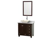 36 in. Single Bathroom Vanity Set with Pyra Bone Porcelain Sink