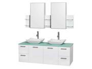 60 in. Double Bathroom Vanity with Medicine Cabinets