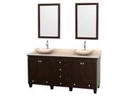 Bathroom Vanity Set in Espresso with Ivory Sinks and Mirror
