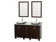 60 in. Double Bathroom Vanity in Espresso with Mirror