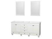 6 Drawers Contemporary Double Bathroom Vanity in White