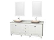 80 in. Double Bathroom Contemporary Vanity in White