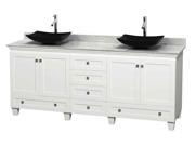 6 Drawers Double Bathroom Vanity in White Finish