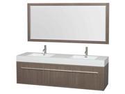 72 in. Double Bathroom Vanity Set in Gray Oak