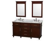 60 in. Double Bathroom Vanity with White Under Mount Oval Sinks