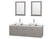 Modern 72 in. Bathroom Vanity Set in Gray Oak