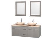4 Doors Double Bathroom Vanity Set with Arista Ivory Marble Sink
