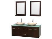 2 Drawers Bathroom Vanity with Arista Black Granite Sinks