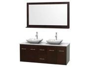 Double Bathroom Vanity with Drawer and Mirror in Espresso