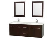 60 in. Double Bathroom Vanity Set with Undermount Square Sink
