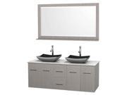 60 in. Double Bathroom Vanity Set with Granite Sinks